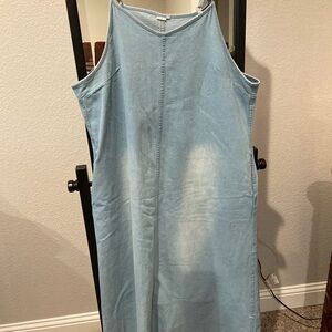Light Blue Denim Midi Dress
